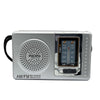 INDIN BC-R2048 AM FM Radio Telescopic Antenna Multifunction Mini Pocket Radio(Silver Gray)