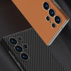 For Samsung Galaxy S25 Ultra 5G GKK Skin-feeling Leather Curved Phone Case(Carbon Fiber)