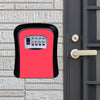 Wall Mounted Key Safe Box - Metal, Weatherproof (Red)
