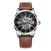 OCHSTIN 62002A Master Series Hollow Mechanical Men Watch(Silver-Brown)