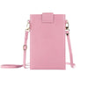 Litchi Texture Card Holder Mobile Phone Bag with Long Strap(Pink)