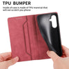 For Samsung Galaxy A36 Business Solid Color Magnetic RFID Leather Phone Case(Red)