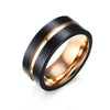 Europe and America Style Men Classic Ring Pure Tungsten Carbide Hand-brushed Rose Gold Plating Ring, Size: 12, Diameter: 21.5mm, Perimeter: 67.5mm