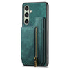 For Samsung Galaxy A36 Retro Leather Zipper Wallet Back Phone Case(Green)