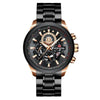 VAVA VOOM 2311G-FH Rose Gold Shell Steel Belt Men Waterproof Sports Luminous Calendar Casual Quartz Hollow Watch