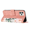 For iPhone 11 Pro Floral Pattern Leather Phone Case with Lanyard(Pink)