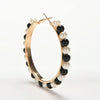 1 Pair Girls Hoop Pearl Earring With Big Circle(Black)