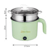 18cm Fast / Slow Gear+Non-stick Pot+Stainless Steel Steaming Grid Multifunctional Mini Electric Cooker(US Plug Green)