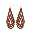 1 Pair Natural Wooden Earrings Geometic Hollow Triangle Personality Simple Fashion Jewelry For Woman, Metal Color:Brown