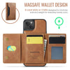 For iPhone 14 DG.MING MAGKING-K2 Series MagSafe RFID Card Bag Detachable Phone Case(Brown)