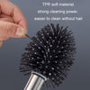 Bathroom Stainless Steel Base Leak-Proof Toilet Brush Set, Color: Flocked Primary Color Long Rod