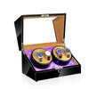 Electric Motor Rotating Watch Box Automatic Mechanical Watch Shaker, US / EU / UK Plug(Black + Camel Flannel)