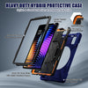 For Xiaomi Pad 7 / 7 Pro Rotatable Holder Silicone Hybrid PC Tablet Case with Shoulder Strap(Navy Blue)