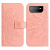 For Asus ROG Phone 6 Pro Skin Feel Sun Flower Pattern Flip Leather Phone Case with Lanyard(Pink)