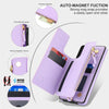 For Samsung Galaxy A53 5G Double Flap Zipper RFID Leather Phone Case with Short Lanyard(Light Purple)