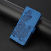 For Samsung Galaxy A26 5G Datura Flower Embossed Flip Leather Phone Case(Blue)