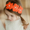 Ribbon Diamond Headband Newborn Hairband Girl Flower Head Children Hair Accessories(Orange)