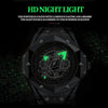 BINBOND B2266 Men Luminous Calendar Outdoor Waterproof Watches, Color: Black Leather-White Steel