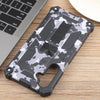 For Samsung Galaxy A16 5G / 4G Camouflage Armor Kickstand TPU Hybrid PC Magnetic Phone Case(Grey)