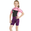 DIVE & SAIL WS-18813 2.5mm Children Warm Diving Suit One-piece Short-sleeved Sunscreen Snorkeling Suit Drifting Cold-proof Swimming Suit, Size: S(Black Powder Sleeve)
