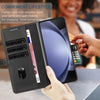 For Samsung Galaxy Z Fold3 5G Embossed Multi-functional Wallet Retro Leather Phone Case(Black)
