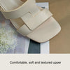 Outerwear Retro Soft Leather Chunky Heel Square Toe Open-toed Sandals, Size: 40(Beige)