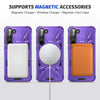 For Samsung Galaxy S25 5G MagSafe Magnetic Shockproof Phone Case with Ring Holder(Purple)