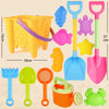 13pcs/Set Children Beach Toys Set Large Sand Shovel Bucket Sand Digging Tools Hourglass, Color: Yellow Square Castle