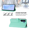 For Samsung Galaxy A26 5G Skin Feel Solid Color Leather Phone Case with Lanyard(Mint Green)