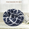 Luxurious Round Pet Bed, 60cm, Dark Blue - Warm & Cosy