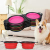 Collapsible Dog Travel Bowl, Silicone, Double, Red