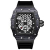 BINBOND B6577 Barrel Shape 30m Waterproof Sports Quartz Watch(Black Silicon-Black-Black)