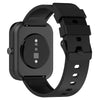 For Amazfit Bip 3 20mm Step Silicone Strap Stainless Steel Black Buckle(Black)