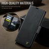 For iPhone 13 AutSpace A11 Side Buckle MagSafe Magnetic RFID Phone Leather Case(Black)