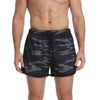 XXXL Three Pants Men Gym Shorts Quick Dry Swimming Trunks(Black Camouflage)