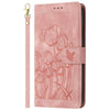 For Samsung Galaxy A56 5G Tulips Embossed Leather Phone Case with Lanyard(Pink)