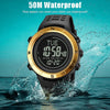 Shimei 2096 Multifunctional Men 50M Waterproof Compass Noctilucent Digital Wrist Watch(Black)