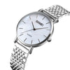 Skmei 1567 Light And Thin Leisure Simple 30m Waterproof Shell Dial Women Steel Band Quartz Watch(Silvery)