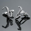 Brass Music Series Instrument Note Cufflinks, Color: Silver Sax