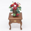 1:12 Mini House Toy Pocket Ornaments Simulation Woven Basket Red Rose(Red)