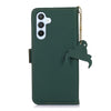 For Samsung Galaxy A36 5G Genuine Leather Magnetic RFID Leather Phone Case(Green)