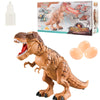 Electric Spray Egg Laying Dinosaur Toy Can Project Dinosaur Model(Brown)