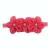 Ribbon Diamond Headband Newborn Hairband Girl Flower Head Children Hair Accessories(Watermelon red)