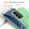 For Samsung Galaxy S25+ 5G Integrated Card Bag Solid Color Liquid Silicone Phone Case with Lanyard(Green)