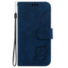 For Redmi K70 / K70 Pro Little Tiger Embossed Leather Phone Case(Dark Blue)