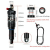 DNM AO38 Mountain Soft Tail Frame Rear Shock Absorber XC Air Pressure Rebound Shock Absorber, Size:200mm, Specificatio:Wire Control AO38RL