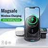 LFX-179 Magnetic Vertical 3 in 1 Wireless Charging Bracket for Smartphone iWatch AirPods(White)