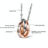 OPK Interlocking Titanium Steel Couple Necklace (Rose Gold)