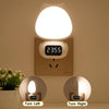 Cat Rotatable Remote Control Night Light with Time Display, CN Plug(Warm Light)