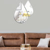 2pcs /Set Acrylic Water Drops Mirror Stereo Wall Stickers Living Room Bedroom Decorative Stickers Soft Mirror(Black)